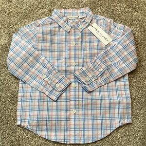 Janie and Jack Blue and Pink Button Down Shirt 2T NWT